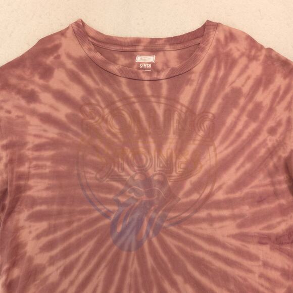 The Rolling Stones Band Crew Neck Short Sleeve T Shirt Mens Size L Peach - Picture 1 of 8